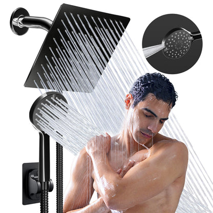 Shower Head, 8” Rain Shower Head with Handheld Spray High Pressure Rainfall with 5FT Hose, Flow Regulator, NozzleEasy to Clean Bathtub or Pets,Chrome