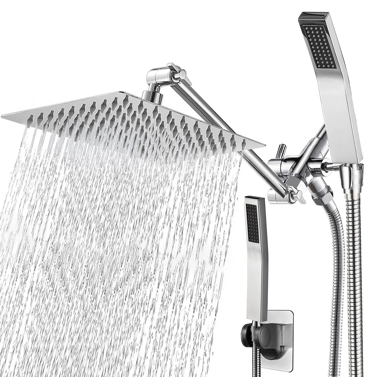 8'' Shower Head,Shower Head with Handheld, High Pressure Rain Shower Head with Stainless Steel Long Hose for Bathroom