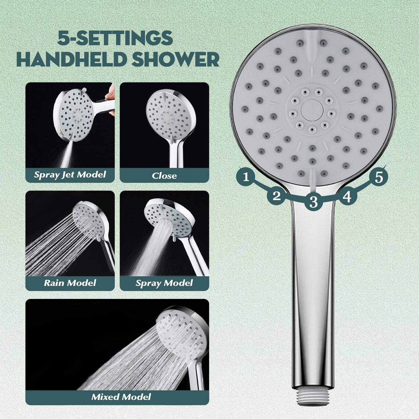 Shower Head,10”Rain Shower Head with Handheld Spray Combo with ON/OFF Pause Switch and 11'' Angle Adjustable Extension Arm/Flow Regulator,Shower Heads High Pressure Easy to Clean Bathtub,Chrome